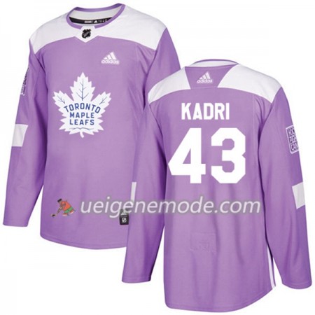 Herren Eishockey Toronto Maple Leafs Trikot Nazem Kadri 43 Adidas 2017-2018 Lila Fights Cancer Practice Authentic